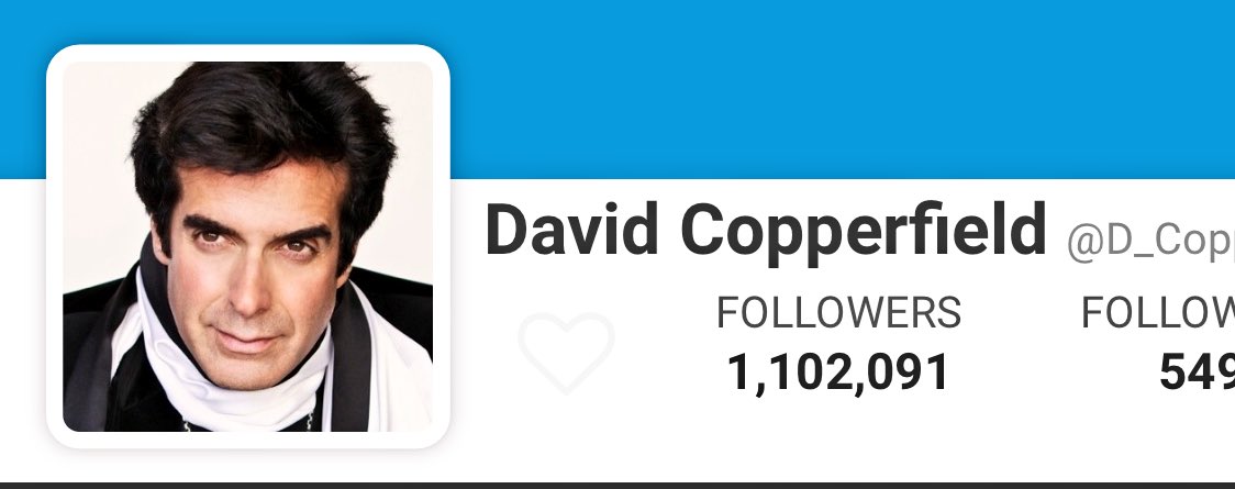 geoffkeighley's tweet image. The greatest disappearing act of yesterday’s Twitter purge? Magician David Copperfield who seemingly lost more than 2/3rds of his 3 million+ follower count.