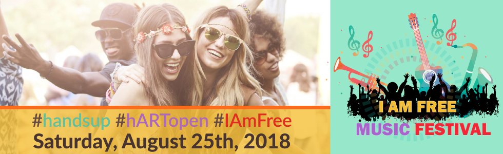 IAFMF's tweet photo. The I Am Free Music Festival will be full of surprises!  See you August 25th!
#IAFMF #IAmFreeMusicFestival #handsup #hARTopen #IAMFREE https://t.co/gFTaOLQQeH
