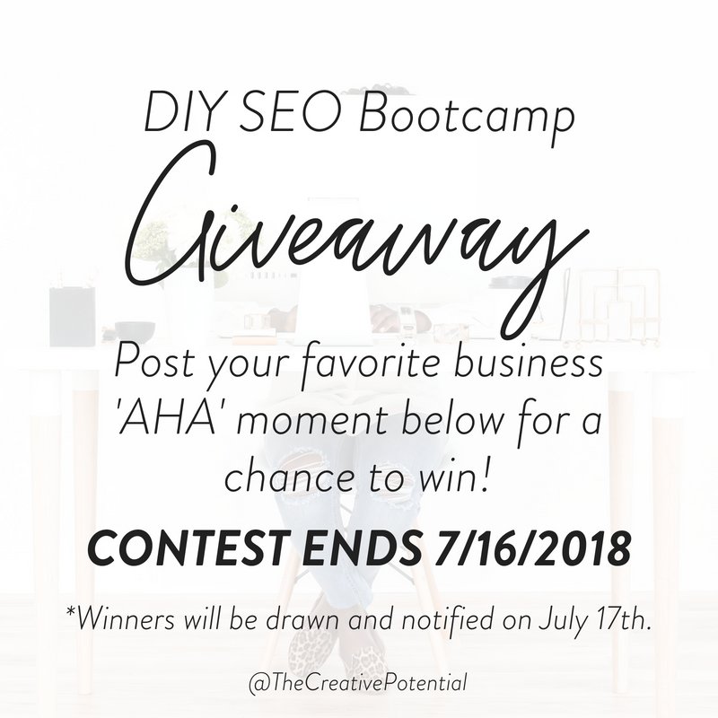 Have you entered to win a spot in our upcoming DIY SEO Bootcamp?! Check out this post for more details: facebook.com/groups/creativ…