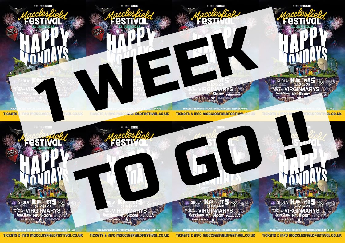 Now just 1 WEEK away from our home town return show:)

Thank you to everyone who took part in choosing the tracks you wanna hear!!!!:)

Last of the tickets are still available so if you have't grabbed em' yet get on it!!:)

TICKETS: macclesfieldfestival.com

Much love

VMS:)

X X