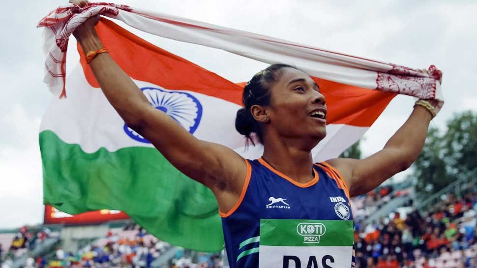 MadhuriDixit's tweet photo. What a proud day for our country! 🇮🇳 
Strong &amp; determined women like #HimaDas remind us that anyone can achieve what they wish for with persistence &amp; hard work. Thank you &amp; my best wishes to you Hima 🙌 ❤ https://t.co/wdrebst84w