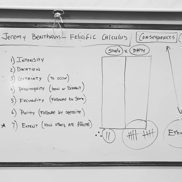MikeBradyx's tweet photo. Party or study ? The class uses some Bentham to decide :-) #party #studygram #study #philosophy #bentham #philosophyclass #propinquity https://t.co/Y14fkPZiuE https://t.co/GjqPvkAEHv