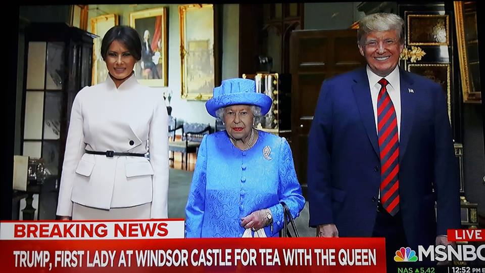 IamTrentJeter's tweet image. Queen Elizabeth got Donald Trump and that prostitute out of her house so fast the tea was still hot! President Obama and Michelle got a state dinner &amp;amp; spent the night at Buckingham Palace. Donald and Mayonnaise got 20 minutes at Windsor, a picture, a handshake and a slammed door!