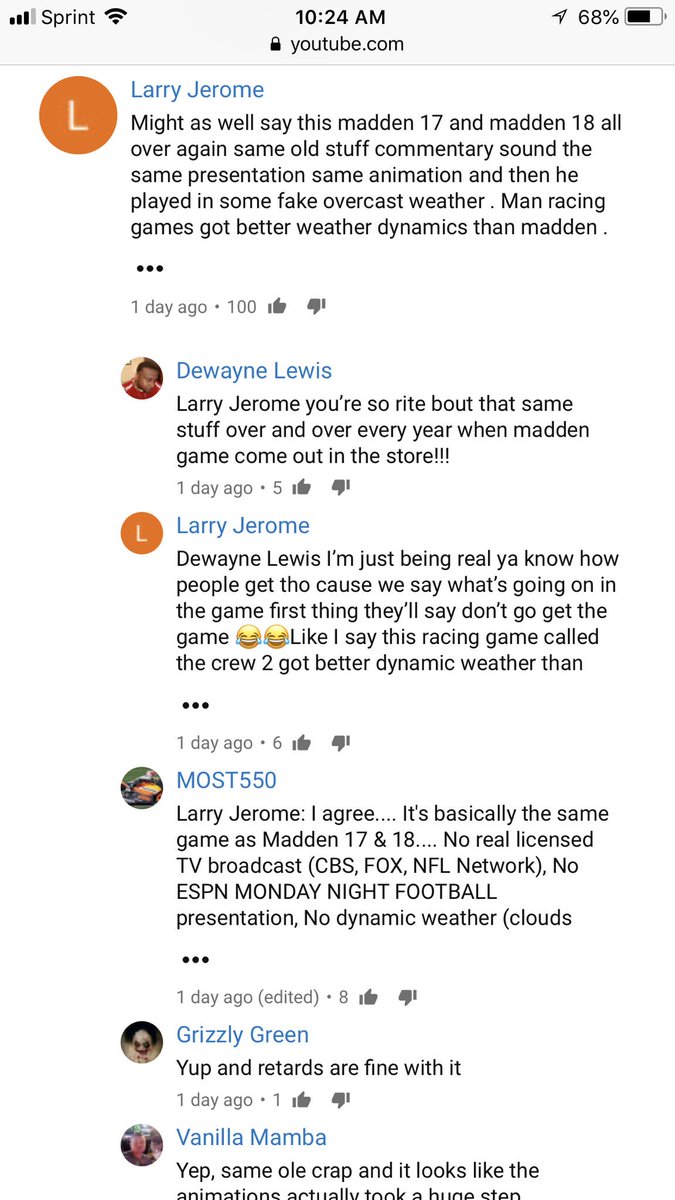 DeMoeRoberson's tweet photo. Reaction (way more than this) from a recently uploaded Madden 19 video from SGO.. https://t.co/nOEaPZPpzK