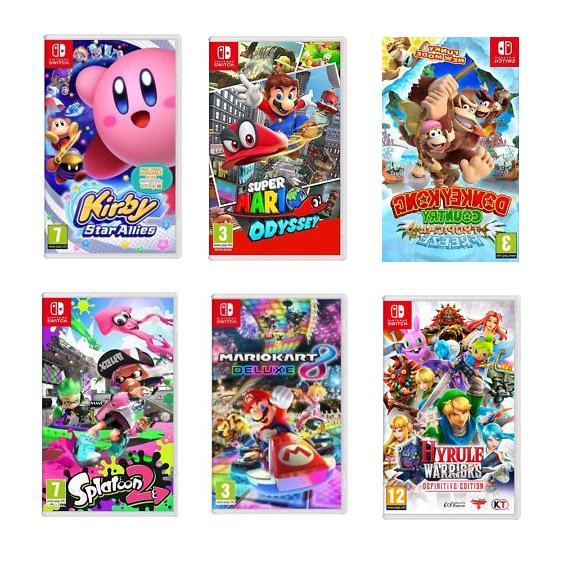 Nintendeal's tweet image. Discounted NEW Nintendo Switch games on eBay: nin.deals/2ulWeH8
Kirby Star Allies $44.99
Super Mario Odyssey $44.99
Donkey Kong Country: Tropical Freeze $44.99
Splatoon 2 $44.99
Mario Kart 8 Deluxe $44.99
Hyrule Warriors: Definitive Edition $44.99