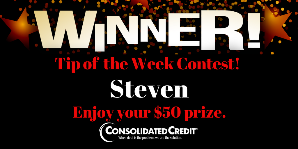 ConsolidatedUS's tweet photo. Congratulations @irockmyguitar , you are the winner of our #Tipof theWeekContest! Woohoo! Thank you for participating! We appreciate you and wish you the very best in all your financial endeavors! Enjoy your $50 prize. Cheers! :) #June https://t.co/Zxw8cSZyA4