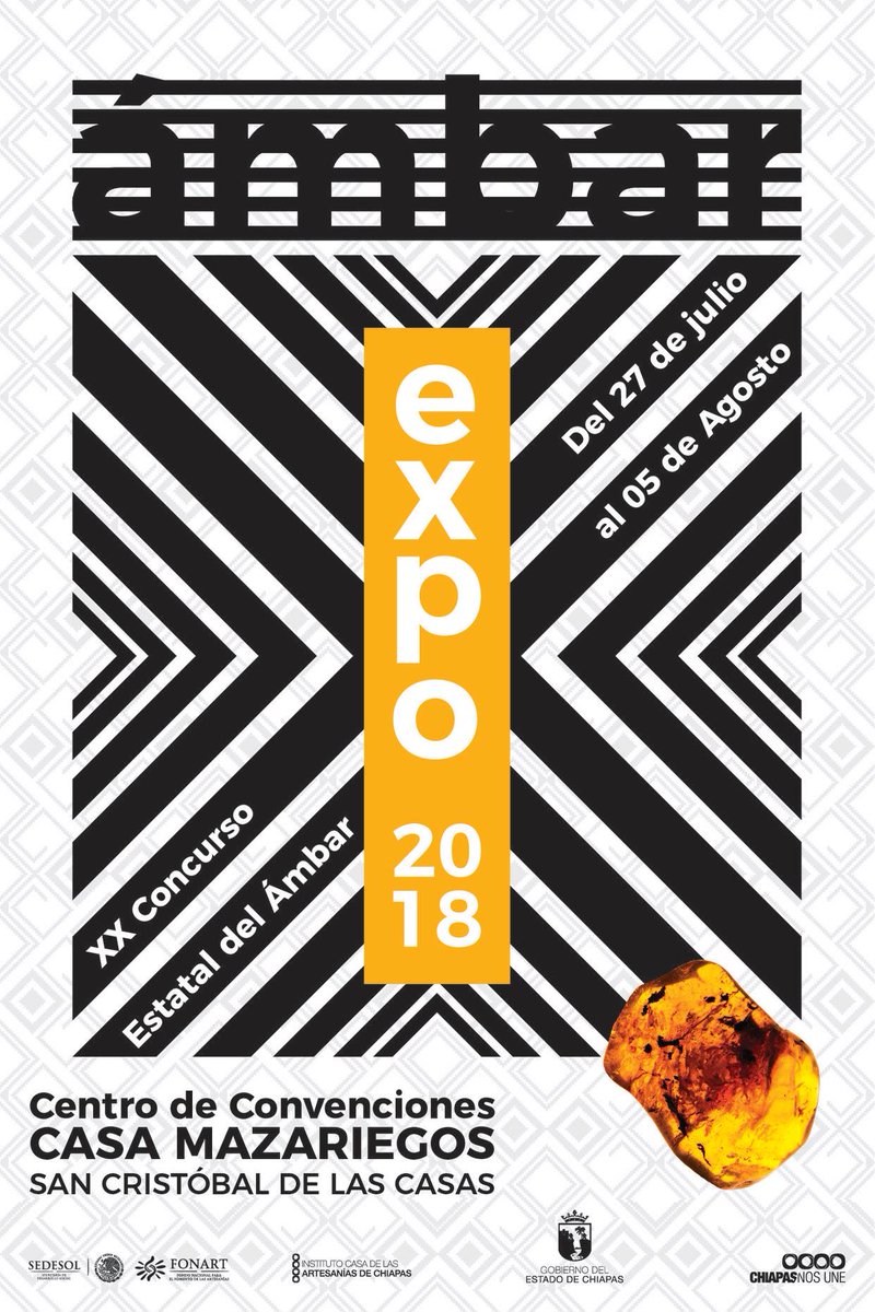 Cooltoura_CH's tweet photo. #AgendaCool
No te puedes perder el #ExpoÁmbar2018, que se llevará a cabo en el Centro de Convenciones Casa Mazariegos en el #SanCristóbal del 27 de julio al 05 de agosto. https://t.co/FRISY0NWID