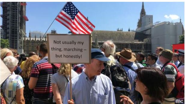 JADTaylor's tweet photo. Never mind the blimp, this is my fave #TrumpVisitUK protest of the day. @SoVeryBritish https://t.co/TstZOwY0Ke
