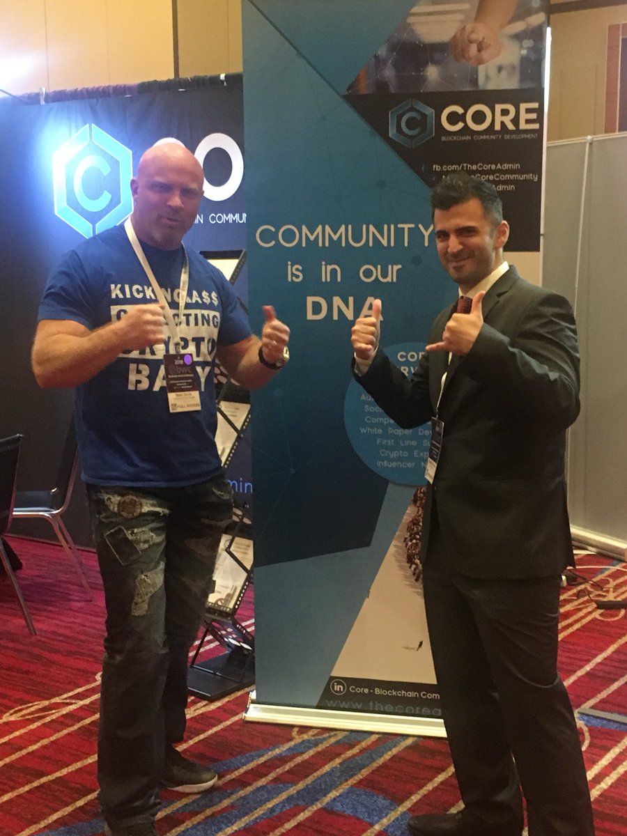 TheCoreAdmin's tweet photo. #cryptoforthepeople and one of our founders having some fun today at #bwcevent #blockchainworldconference #coreadminrocks https://t.co/jQUO8CCql3