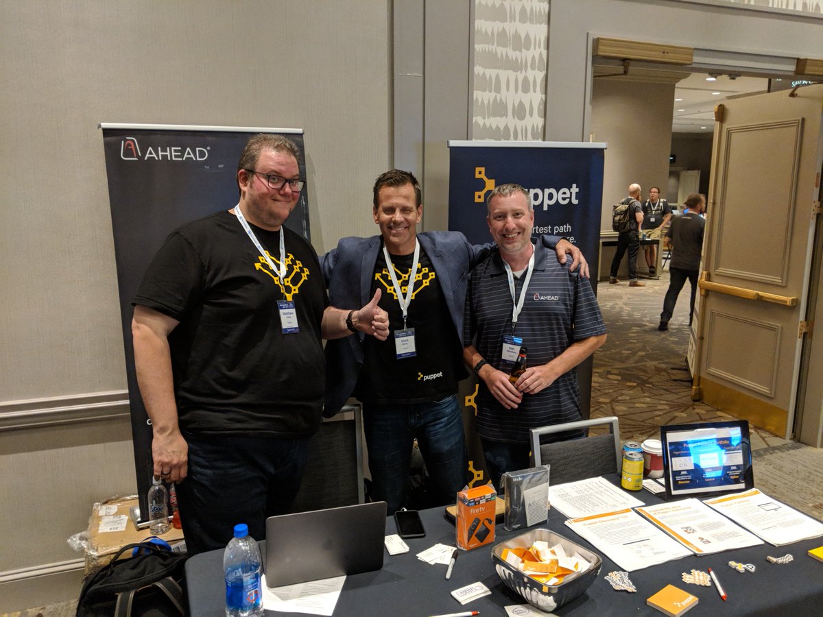 Ahead's tweet image. Hey, we know those guys! #DevOpsDaysMSP, feel free to swing by Booth #3 to meet the team from @ThinkAheadIT and @puppetize! #DevOpsDays (cc: @dwittenberg2008)