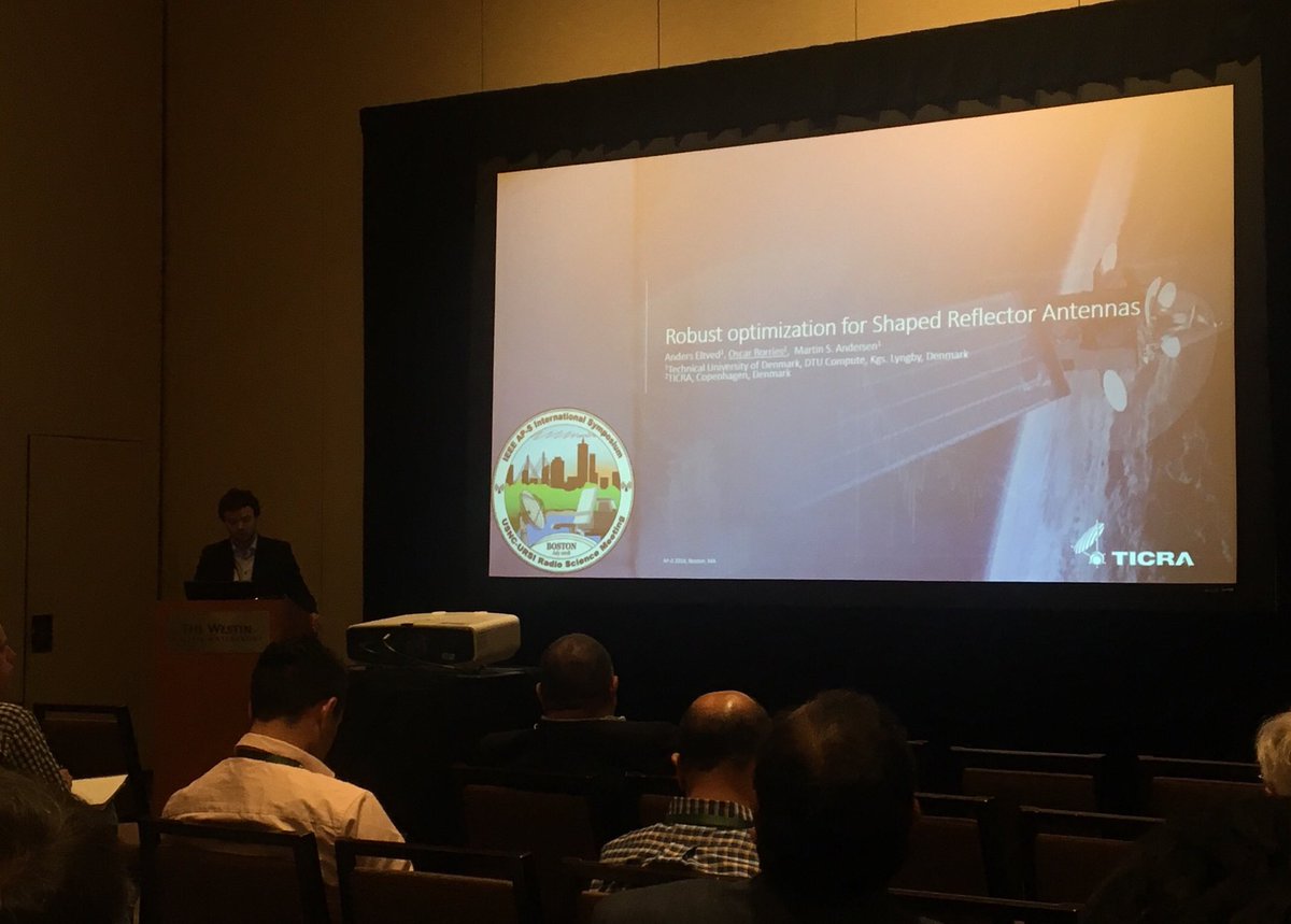 Jakobrdl's tweet photo. Fifth #TICRA paper presented at the #APSURSI2018 conference. #Antenna #Space #Research #APSURSI https://t.co/sUzoqrImt0