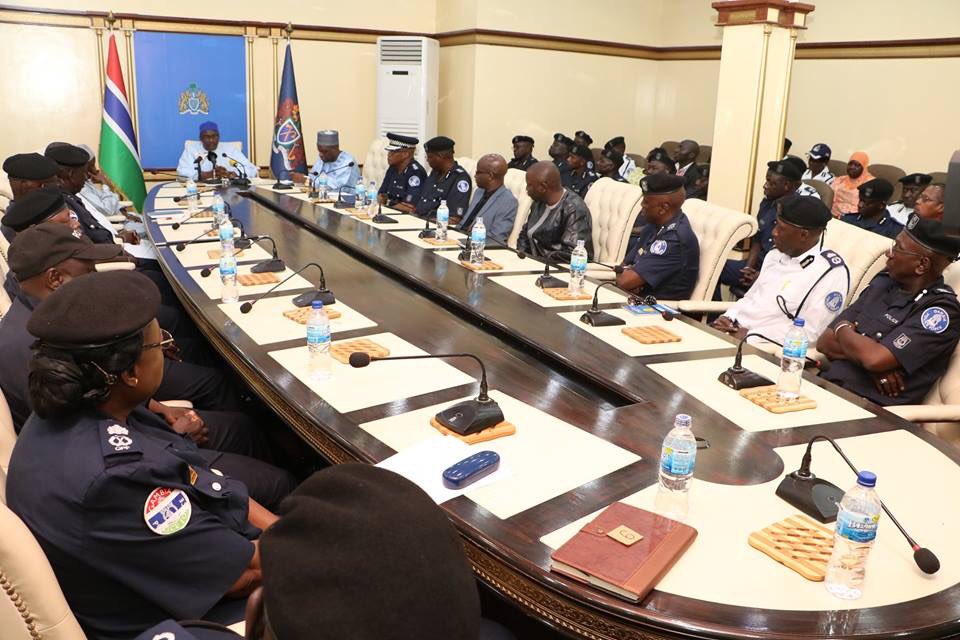 BarrowPresident's tweet photo. It was my pleasure to have received the Inspector General Police and the Senior Management of the Gambia Police Force in my office. I was surprised to learn that such a meeting has not taken place in 37 years. https://t.co/bw3PdPWX3g
