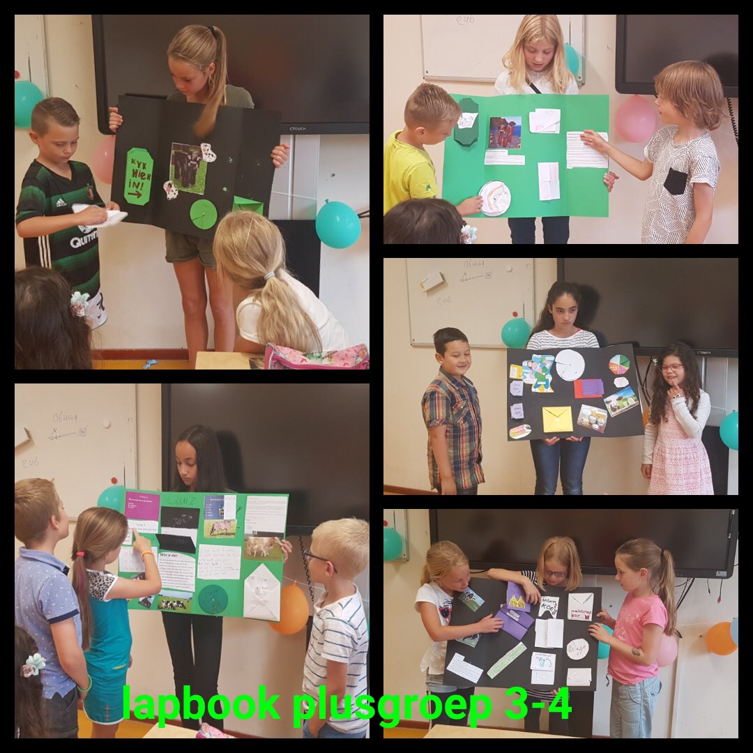 Na wekenlang hard werken zijn ze af...de lapbooks over de koe! De kinderen uit de plusgroep 3-4 hebben met hulp van de kinderen uit groep 8 prachtig werk geleverd! #samenwerken