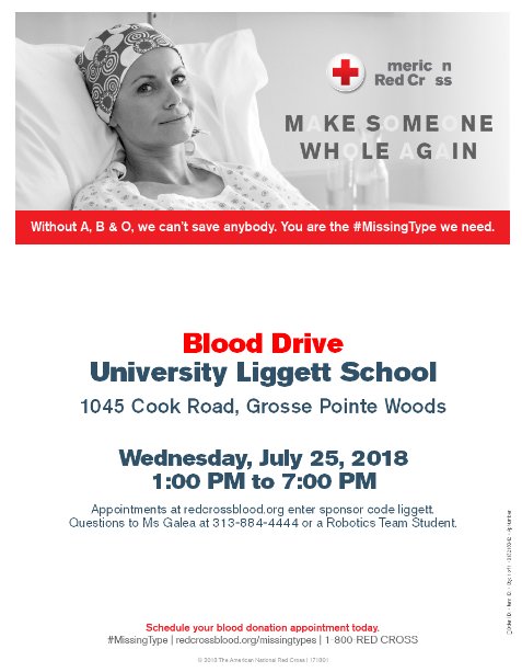 kimgalea820's tweet photo. Come to Liggett July 25 to donate some precious, much needed blood! https://t.co/5Zvxl4jCNh