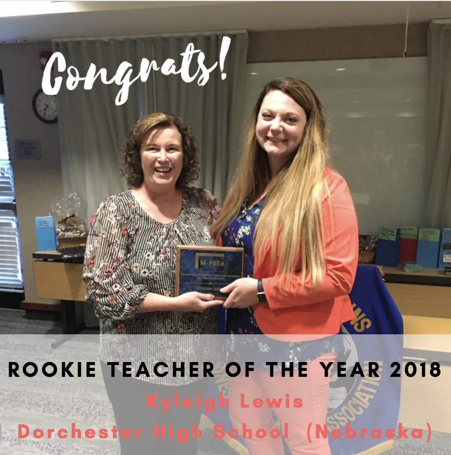 mpbea's tweet photo. Congratulations to the following 2018 MPBEA award winners! #mpbea18
Rookie Teacher of the Year: @kyjo41 
Secondary Teacher of the Year: Deb Wolken
Share-An-Idea Winner: @mawmatt 
University Teacher of the Year: @DrWrightBCM https://t.co/HNbdLX2Urc