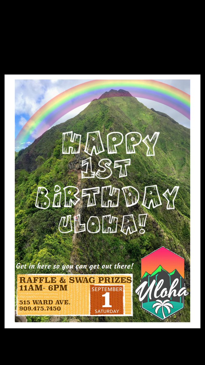 UlohaHawaii's tweet photo. You're invited!! Come help us celebrate our first year anniversary!!

#Uloha #mahalo #celebrategoodtimes #luckywelivehi #alohaoutdoors #hilife #ventureHawaii #alohaontap #honolulu https://t.co/YzKIth8wkJ