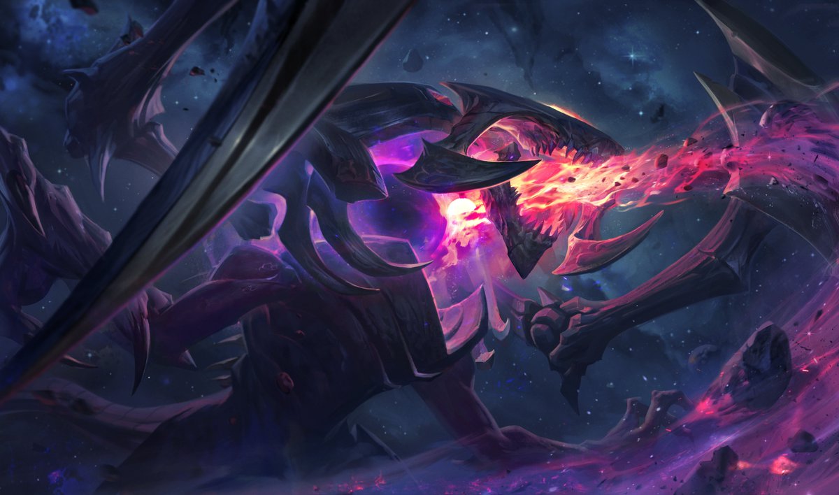 LeagueOfLegends's tweet photo. Dark Star Cho’Gath available until August 10, 2018, at 11:59 p.m. PT.  
During this time 100% of proceeds will go to nonprofit organizations around the world.
More info here!  --->  https://t.co/3x5sJpxa3H https://t.co/oX6h3XQEQk