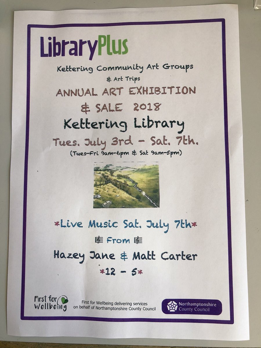 chris_davison1's tweet image. ... winner of the Kettering Community Art Group’s Annual Exhibition hosted by the fabulous #KetteringLibrary ... 300 people casted their vote during the week 👏👍 Who said Libraries don’t matter @mycountycouncil !?! 🤔 #CommunityHub #FOKL @ThisisKettering @NTelegraph @dawnafinch
