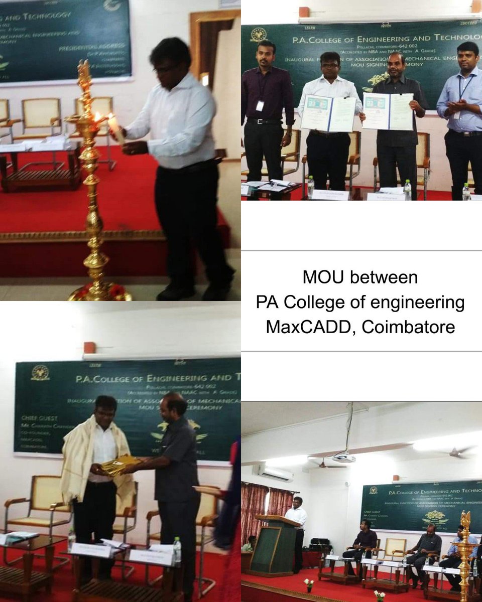 ChanderCharath's tweet photo. Signed an MOU between MaxCADD and PA COLLEGE OF ENGINEERING AND TECHNOLOGY, pollachi
#maxcadd #weengineryou https://t.co/QfIcQPRzQi