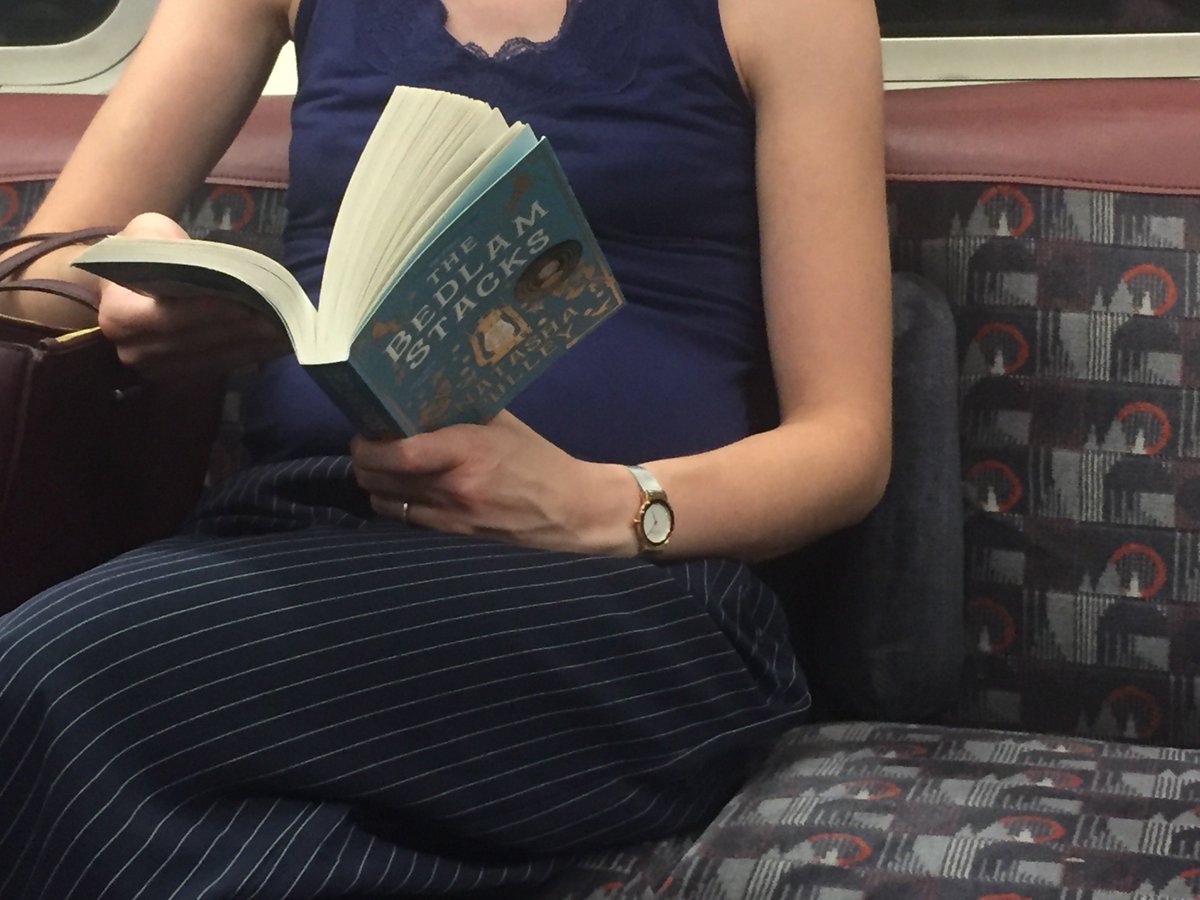 TorUdall's tweet photo. On my way home from the march, look what I spotted on the tube @natasha_pulley #BedlamStacks https://t.co/jflGzCOwSv