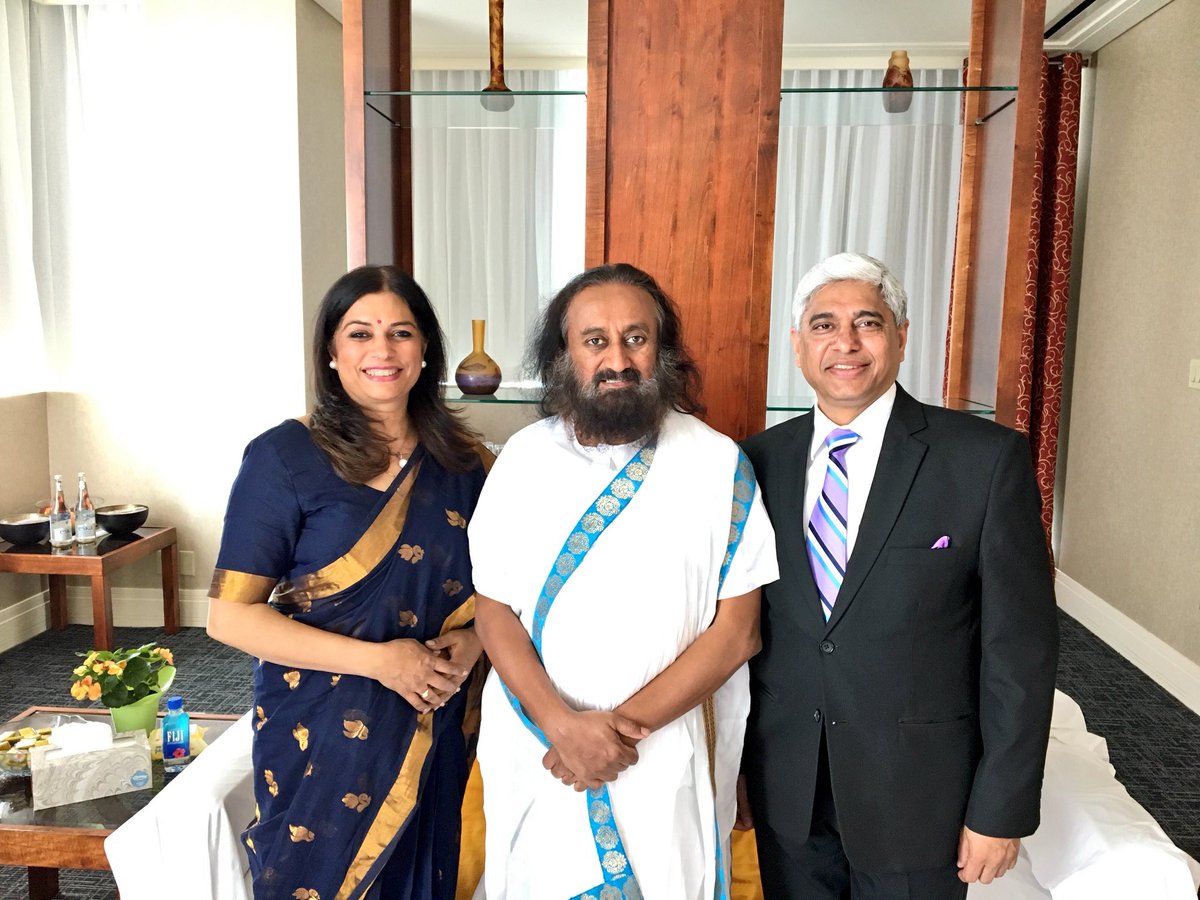 VikasSwarup's tweet photo. Mindful leadership to create a stress free world and violence free society. Delighted to welcome @SriSri to Montréal https://t.co/rS1buBuePy