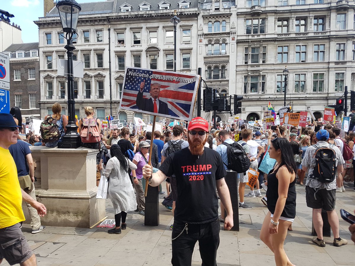 OldSchoolSaul's tweet photo. One highlight of my day was having a whole procession of anti-Trumpers decide to start following me everywhere I walked, with signs &amp; drummer shouting "Shame on you! Shame on you!"

I felt rather important. https://t.co/wAcubc6ziE