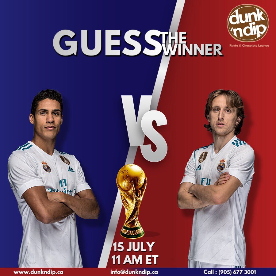 dunkndip's tweet photo. Who takes the Cup?! 

Take a Dunk’n guess! 

ORDER ONLINE for PICKUP: https://t.co/bHZgjiI1VB

#dunkndip #FIFA2018 #francevscroatia #FinalFIFAMATCH #brunchmenu #brunchcomingsoon #tossdown https://t.co/hzkFiMrgjx