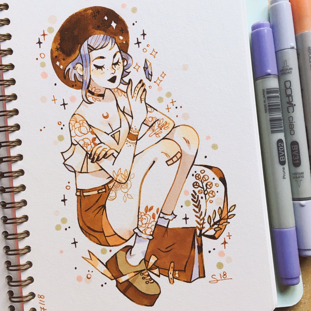Sibylline_M's tweet photo. Quick #drawthisinyourstyle ! Original design by the amazing @whaojackie 🌈 her girls are always so cool and mysterious ✨ https://t.co/7IRbeMNfnz