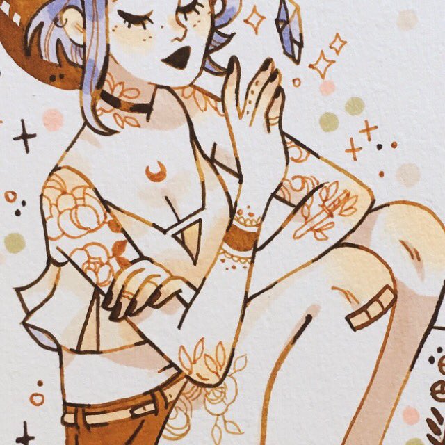Sibylline_M's tweet photo. Quick #drawthisinyourstyle ! Original design by the amazing @whaojackie 🌈 her girls are always so cool and mysterious ✨ https://t.co/7IRbeMNfnz