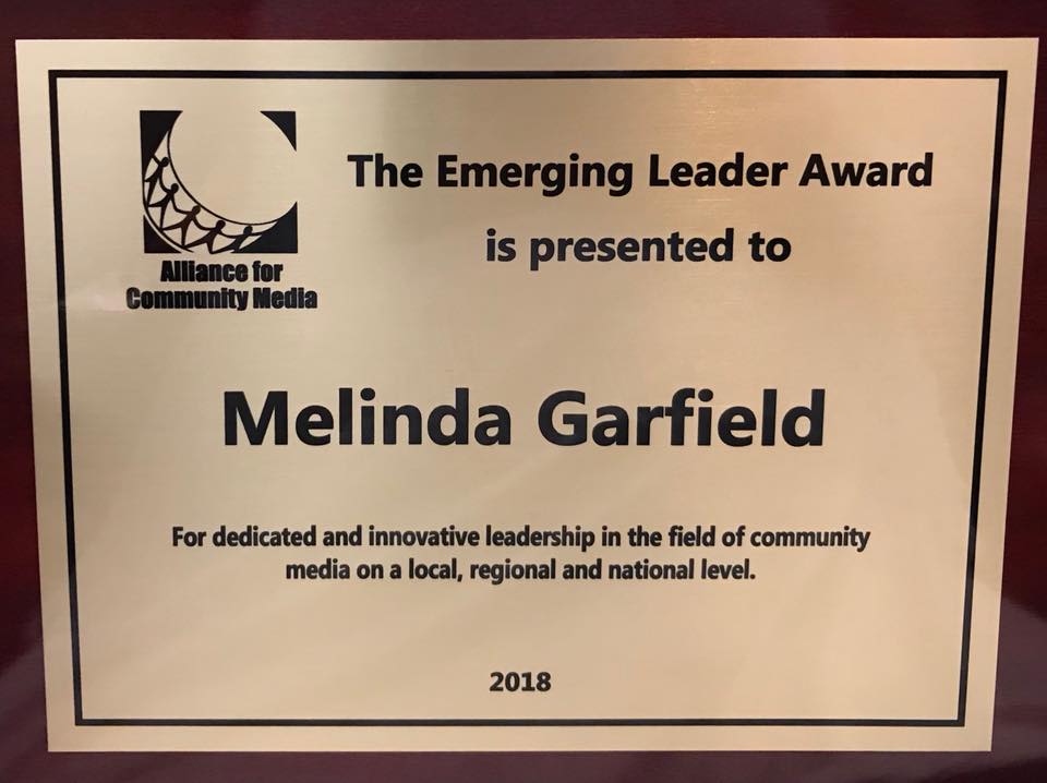 westwood_media's tweet photo. Our Executive Director, Melinda Garfield, was at the Alliance for Community Media's Annual Conference in Baltimore this week receiving the 2018 Emerging Leader Award! Congratulations Melinda! π @alliancecm https://t.co/f5ijDVO9SX