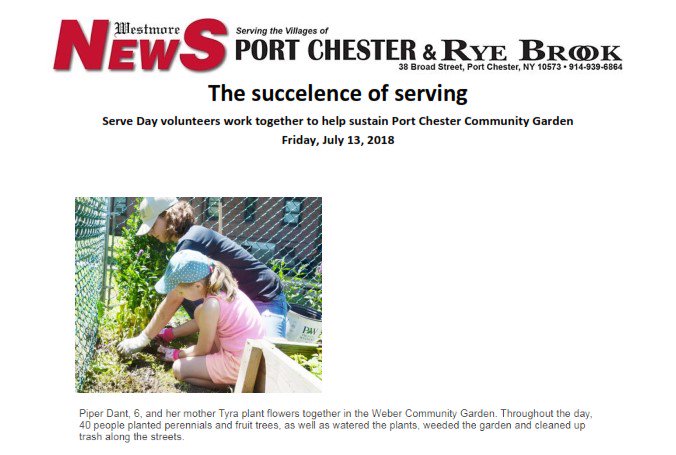 Special thanks to the <a href="/WestmoreNews/">Westmore News</a> for the article on Port Chester Community Gardens!