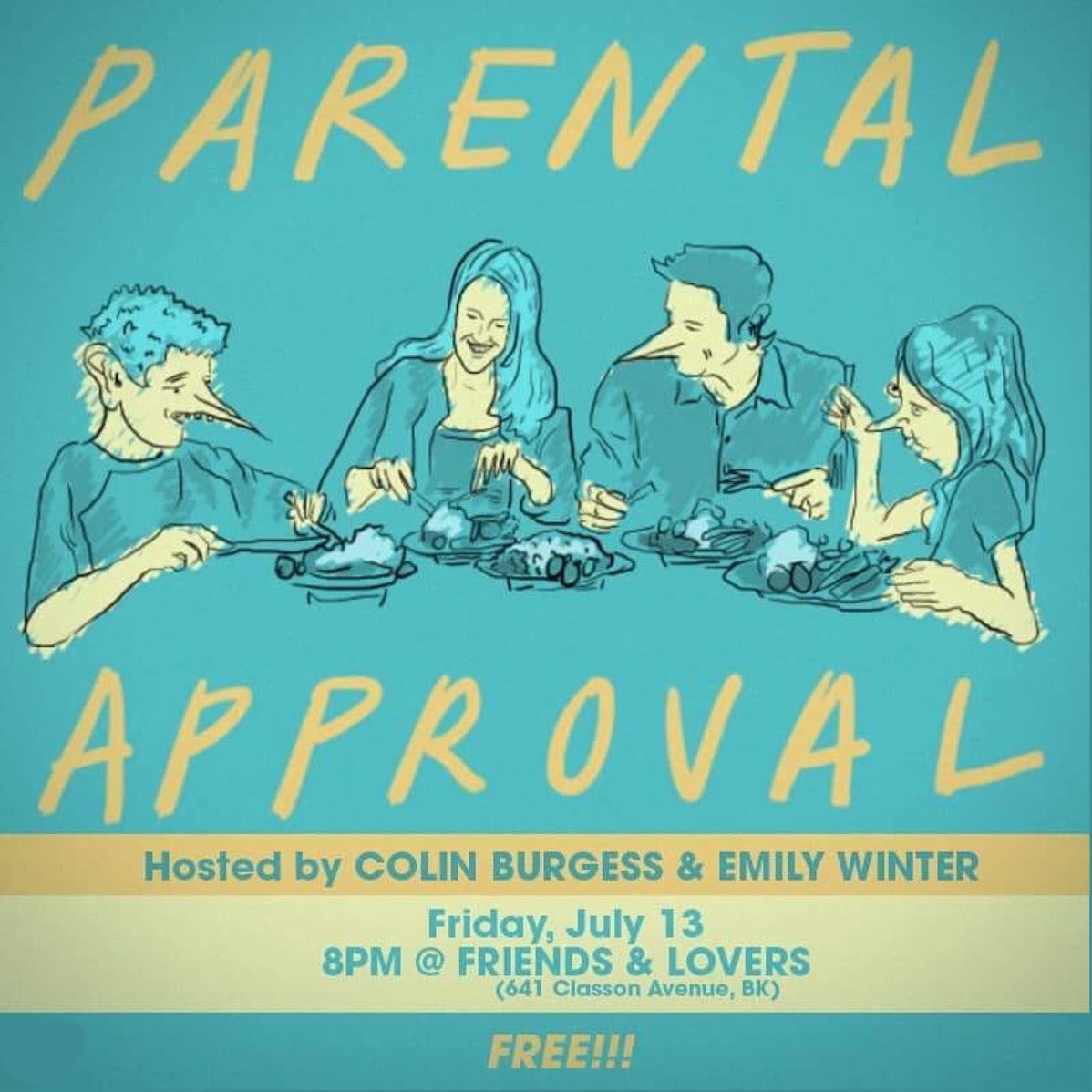 friendsloversbk's tweet photo. TONIGHT at 8PM! #free entry!

Come over #fnlbk for a special #comedy show where comedians compete for the love and acceptance of the parent judges and a special prize. 

@marymackcomedy + @martinurbano + @ayoedebiri + #PedroGonzalez + @theycallmeahri + @caitlinpeluffo https://t.co/wVXNRHePkJ