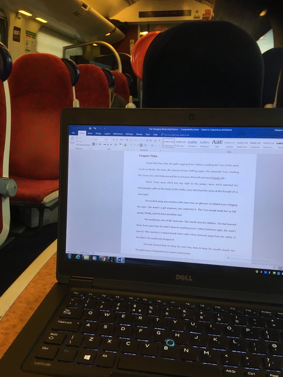 MadeleneWaldron's tweet photo. I love writing on trains 😌😌😌 #amwriting #amwritingfantasy #draft8 (so close to being ready for querying!!!) https://t.co/fd5iCAGAqS