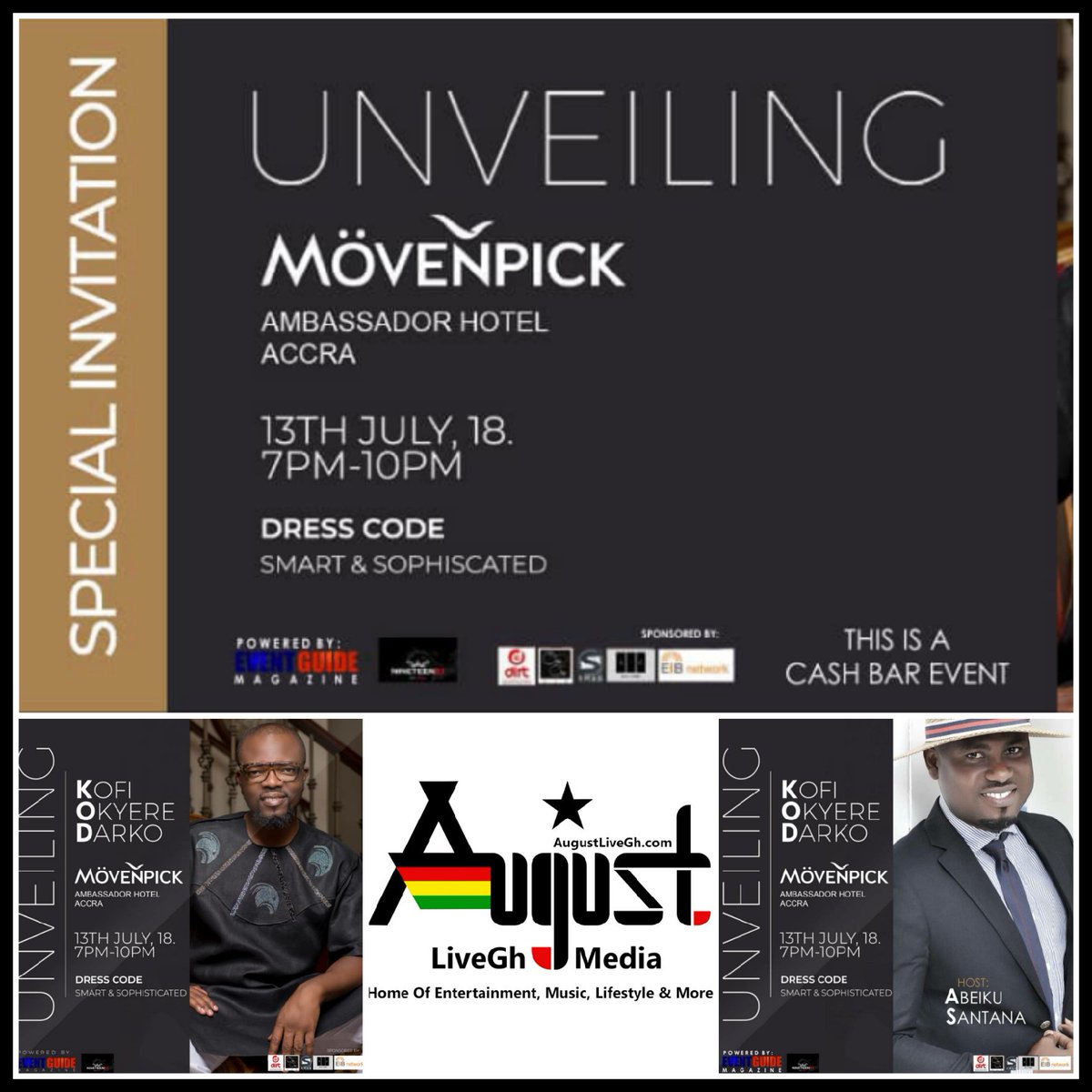 DesiderataNews's tweet photo. #EventGuideMagazine #KOD @AbeikuSantana #AugustLiveGh #NineteenFiftySeven https://t.co/fxsE2Nqzxw #DesiderataEntertainment #MovenpickAmbassadorHotel https://t.co/9S2B3phhB8