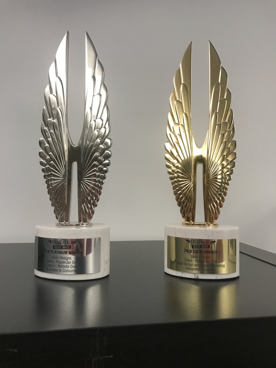 BuhvDesigns's tweet photo. No better way to end the week than a couple @Hermes_Awards on a Friday afternoon! 

#webdesign #digitalmarketing #websitedesign #marketing https://t.co/OeZ8ntfN0e
