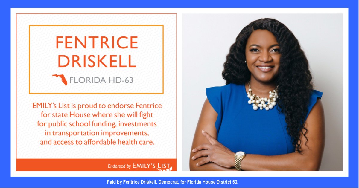 Thank you, EMILY's List! All over the country, women are stepping up to run because we want to help secure a better future for our nation. So glad to be a part of the movement to bring common sense solutions and principled leadership to Tallahassee. #TeamFentrice #Sayfie