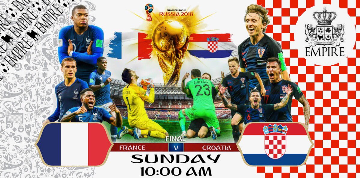 We open early Saturday for the England vs Belgium 3rd place Match .. and Sunday Open 9 for the final, France vs Croatia .  Our AC is fixed 👏👏 !! Chinta’s food truck will be with us too on Sunday !! 🇫🇷🇫🇷🇫🇷⚽️⚽️⚽️⚽️🏆🏆🇭🇷🇭🇷🇭🇷🍺🍺🍺❤️❤️❤️