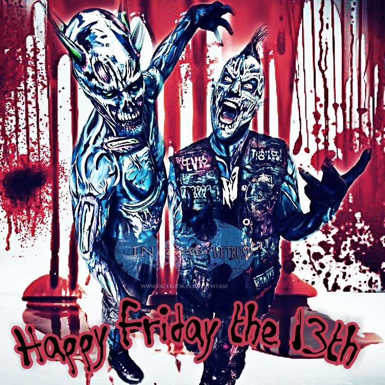 intwt420's tweet image. Happy #FridayThe13th @tweetmesohard @majikninjaent #twiztid #madrox #monoxide #majikninjaentertainment #InTwiztidWeTrust