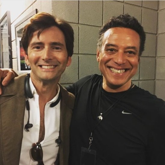 David Tennant backstage for The Muppets show at the O2 Arena