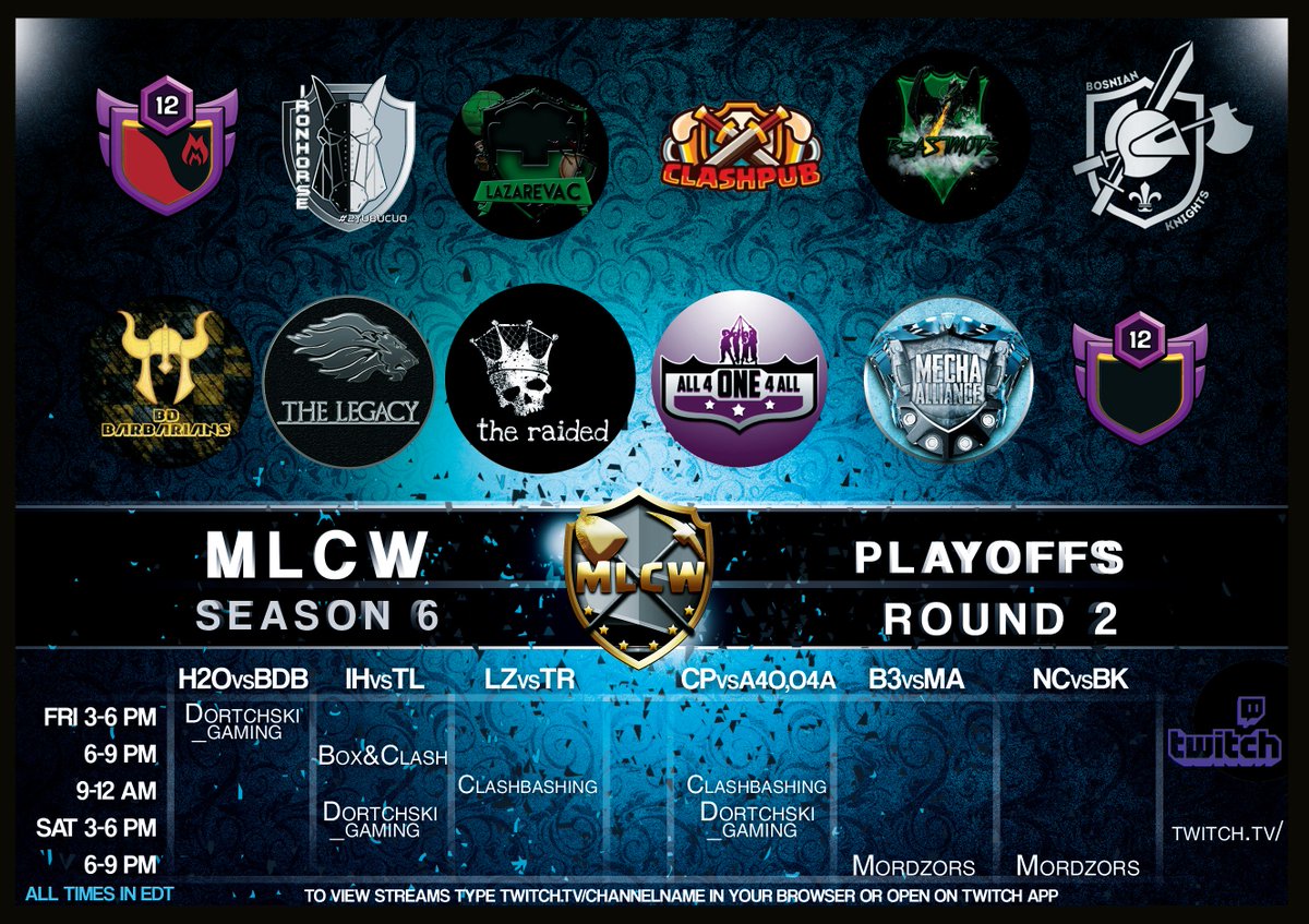 MinerLeagueCW's tweet image. Just finished celebrating 4th of July? Dunno what to do this weekend? Wonder no more, presenting Playoffs Week 2 in #mlcwplayoffs Catch all the explosive wars on stream! Stay tuned for RTs when the streamers go live! 🔥🔥🔥