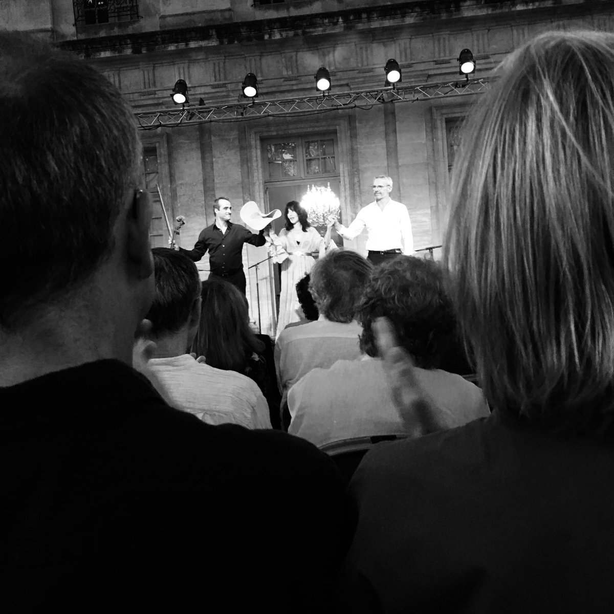 nationaldefce's tweet photo. Touchante lecture de la correspondance de Maria Casares et Albert Camus ce soir au @FestivalAvignon @LambertWilson @adjani_official #RaphaelPerraud @franceculture https://t.co/0moOzhkBXO