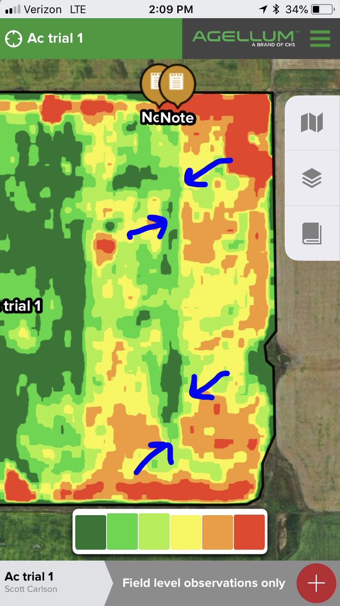 Ascho_Agronomy's tweet photo. A producer and I set up an #AventineComplete trial earlier this year.  The rules were, he would plant and place the product without telling me which side of the flags it was on in multiple fields and I had to find it. #foundit #Agellum #agronomy @CHS_NP  @WCdst https://t.co/Vil6q1NHL6
