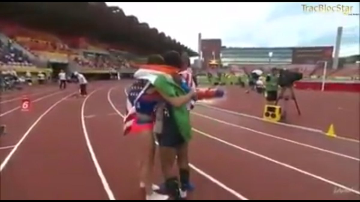 tathagataa's tweet photo. India's first global title in track in athletics. Proud of #Hina but more proud of this moment! Let's all dream for a #World_Without_Borders @africancaravan https://t.co/sEUTcEeWv3