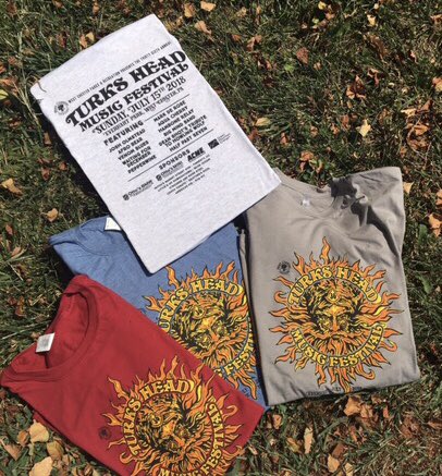 Turks Head Music Festival shirts are fresh off the press. Grab one this Sunday, July 15th