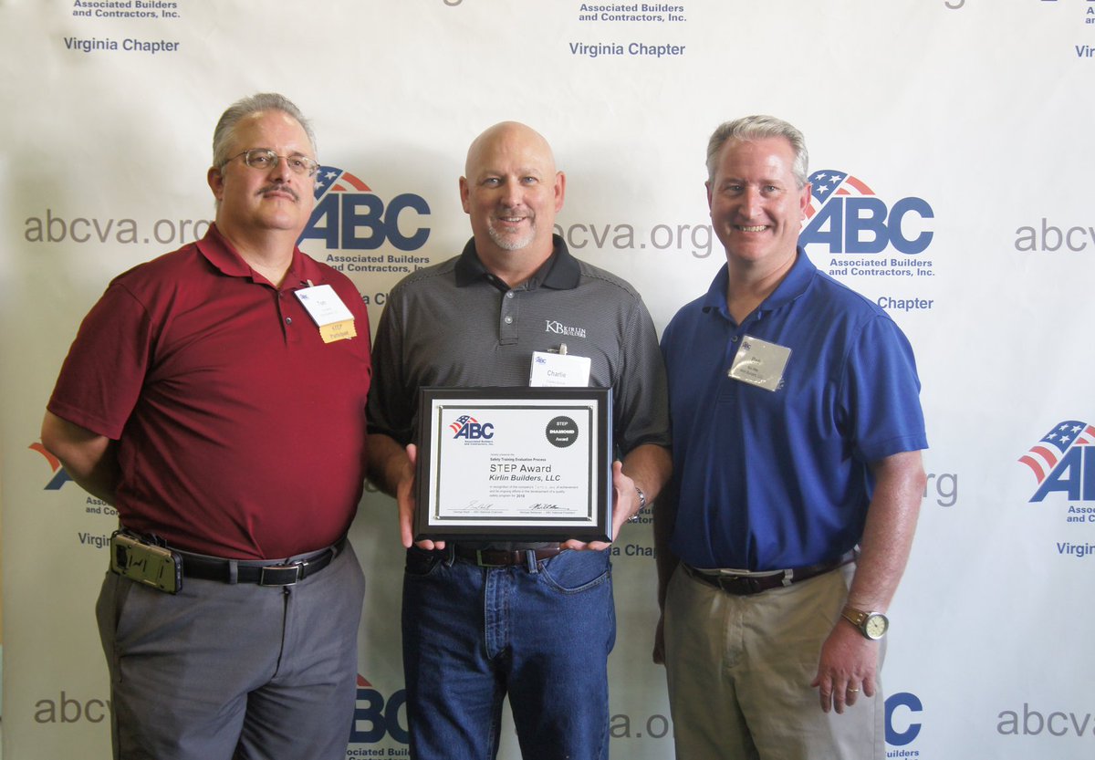 KB was recognized as a 2018 STEP Award Winner from the Associated Builders and Contractors - Virginia Chapter yesterday. #kbsafe #kbcares