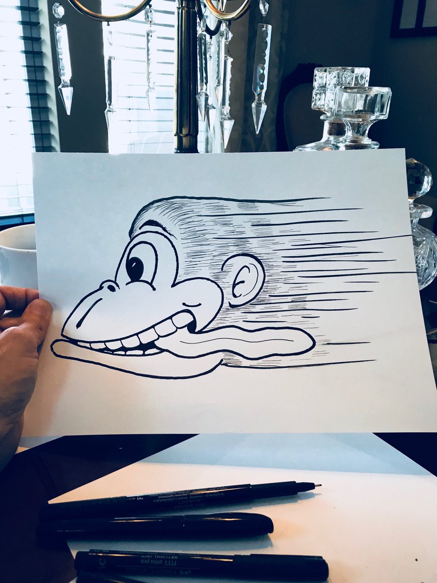 SergiScribbles's tweet photo. I was commissioned to do a few logos for a sail boat company. If you are on the water and see a “Wind Monkey” sail by, this sketch might have been the inspiration. #artist #Illustrator #scribblesbysergi #franksergi #francosergi @FCI_Falcons https://t.co/LwnR5cbdNi