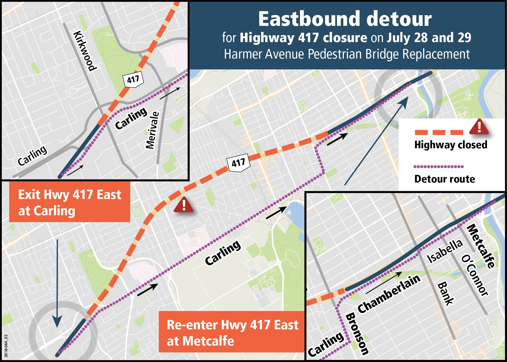 Highway 417 Ottawa Map City Of Ottawa On Twitter: "Take Note: July 28 & 29 Hwy 417 Will Be Closed  In Both Directions From Kirkwood -Bronson Starting At 5 Pm Saturday July 28  Until 11 Am
