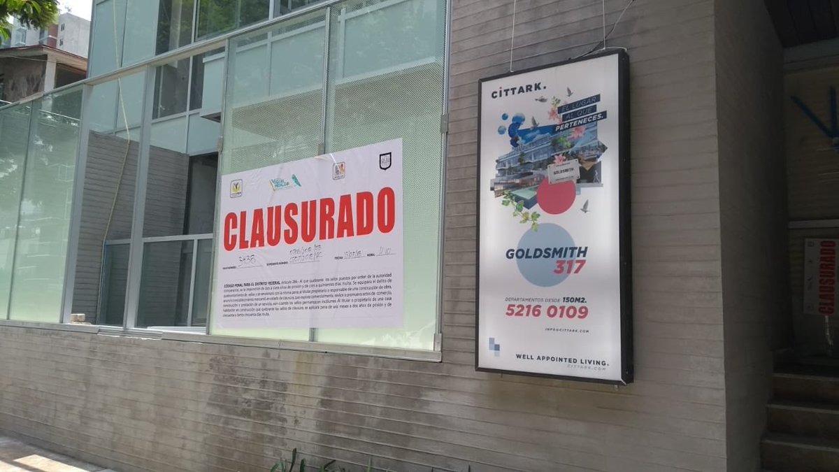 AlcaldiaMHmx's tweet photo. .@inveacdmx llevó a cabo clausura en Goldsmith 317 por oponerse a verificación además de rebasar los niveles permitidos. https://t.co/fRqRDC9DB9