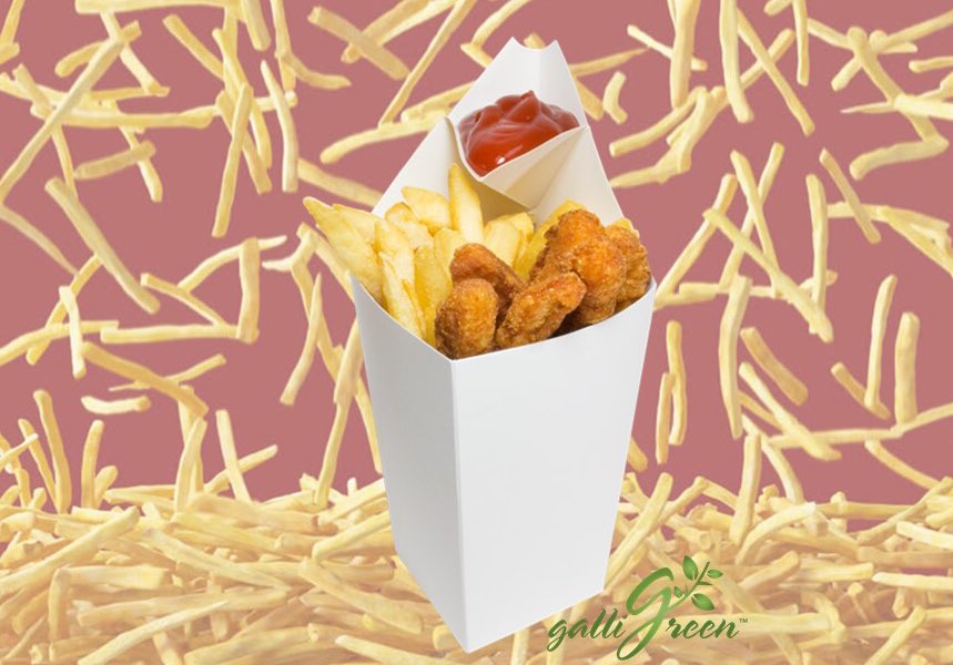 #FrenchFry lovers rejoice - it’s #NationalFrenchFryDay! 🍟 Satisfy your starchy craving with our Galligreen Paper FlexCone, allowing you to hold your #fries and your favourite #condiment on the side, in one unique cone! #keepyoureyesonyourfries #innovation