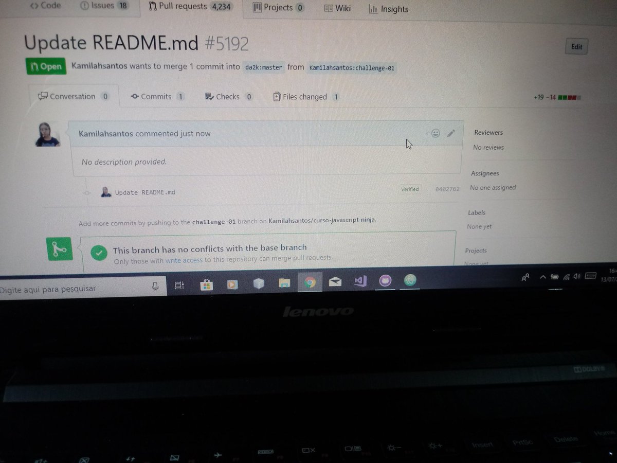 kamila_code's tweet image. La se vai challenge01
#CodandoJuntas #javascript